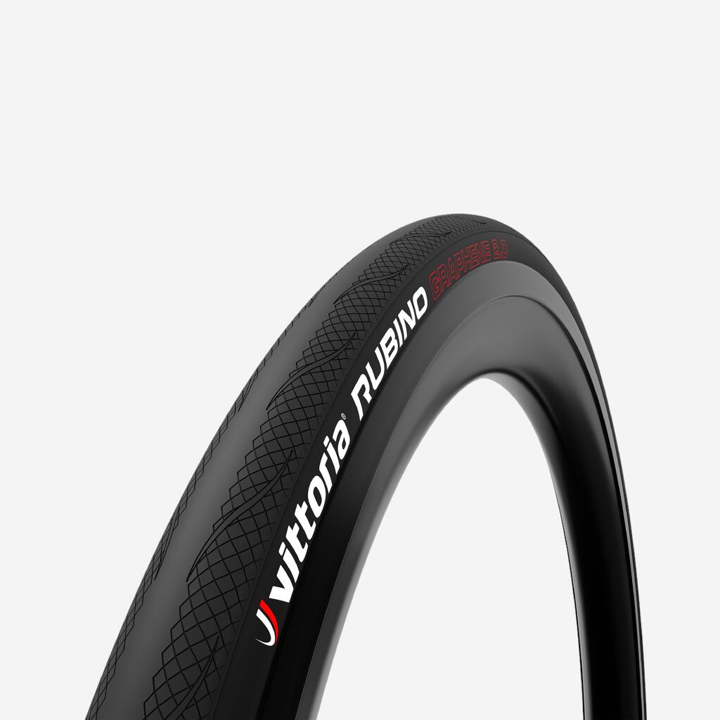 Road Bike Tyre Flex Bead Tubeless Ready Vittoria Rubino IV 700x28 - Black